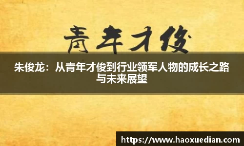 朱俊龙:从青年才俊到行业领军人物的成长之路与未来展望